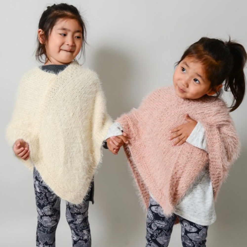 Cozy Fuzzy Kids Girl toddlers Poncho